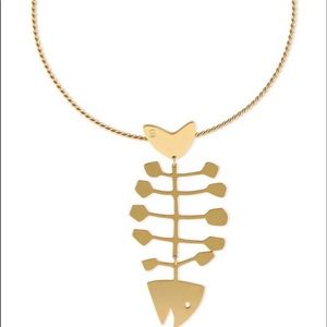 Fish statement gold tone chocker